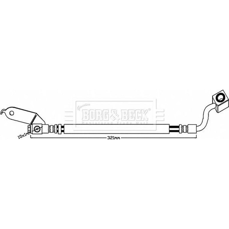 Borg & Beck Brake Hydraulic Hose Line Rear Left BBH8077