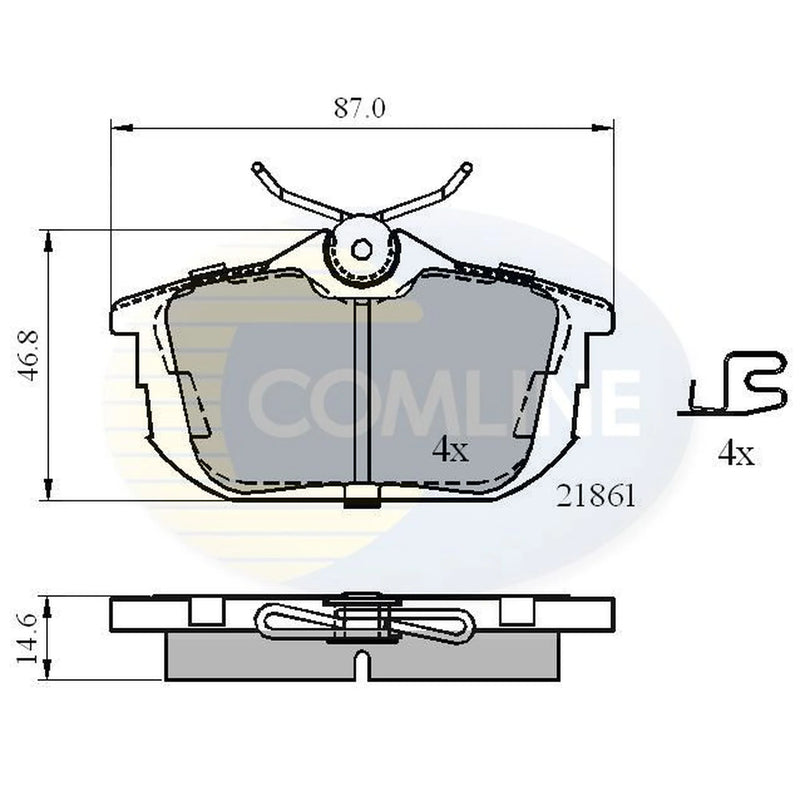 Comline 4 x Rear Brake Pad Set CBP3945