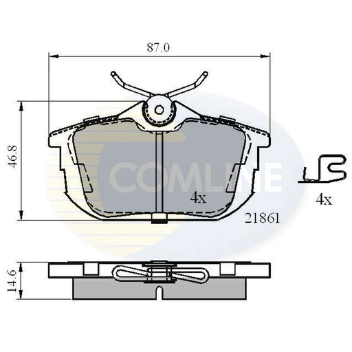 Comline 4 x Rear Brake Pad Set CBP3945
