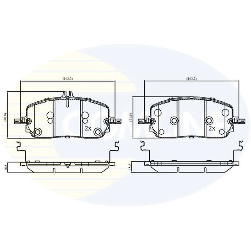 Comline 4 x Front Brake Pad Set CBP04018