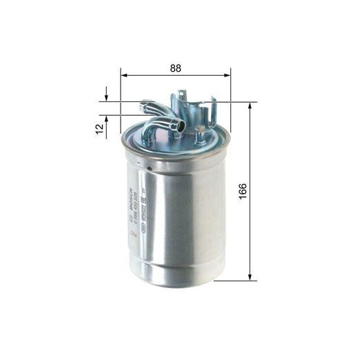 Genuine Bosch Car Fuel Filter N0509 Fits Audi A6 Quattro Tdi - 2.5 - 99-05 09864 Bosch  - Town Parts