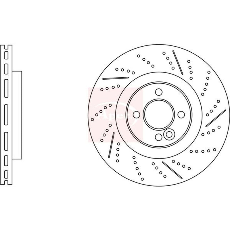 Apec 2 x Vented Front Brake Discs DSK3189