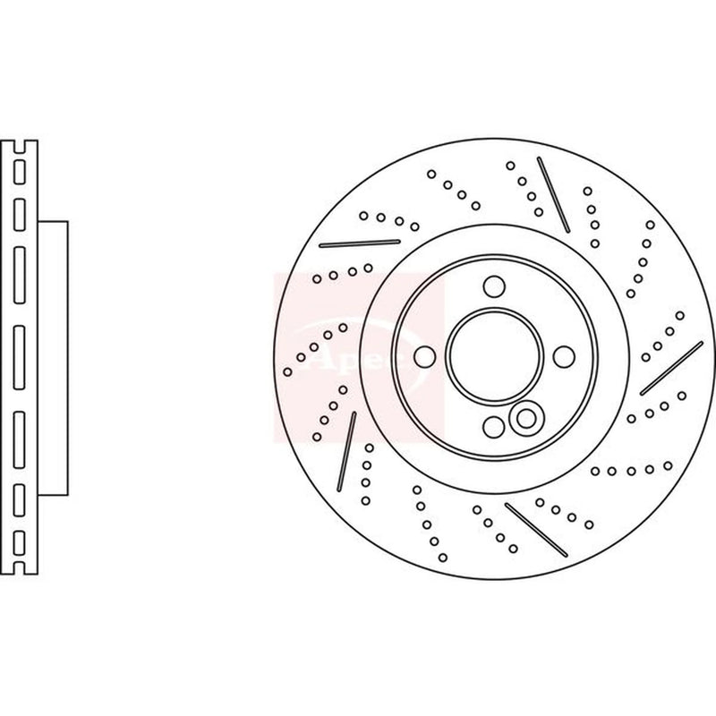 Apec 2 x Vented Front Brake Discs DSK3189