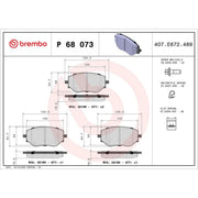 Brembo 4 x Front Brake Pad Set P68073