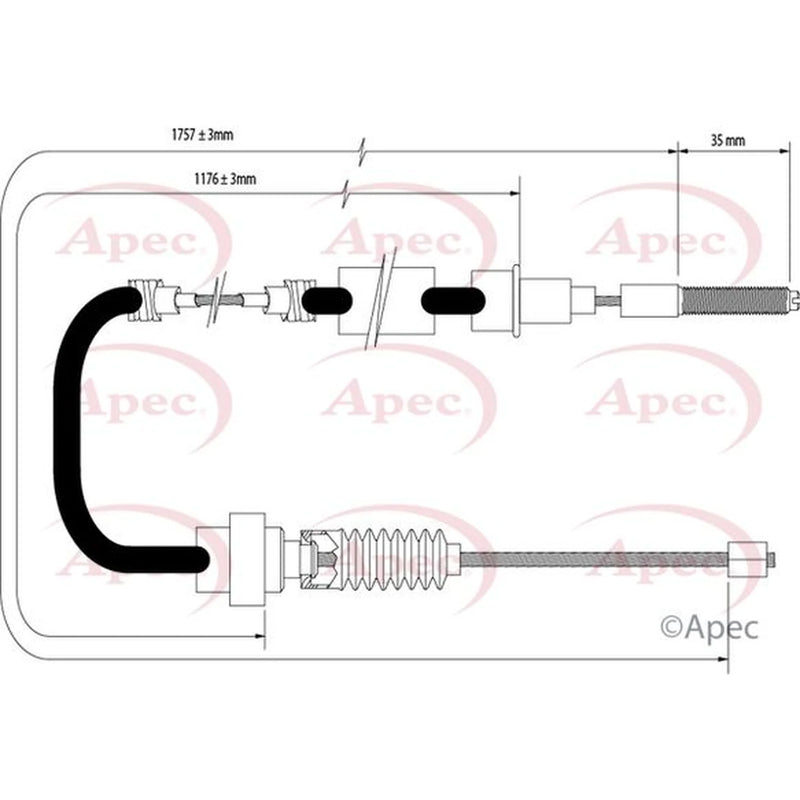 Apec Handbrake Cable Left Rear CAB1527