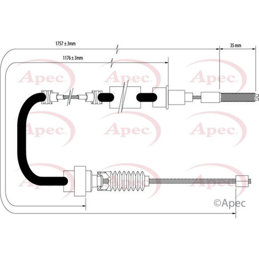 Apec Handbrake Cable Left Rear CAB1527