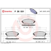 Brembo 4 x Front Brake Pad Set P28031