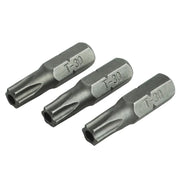 Faithfull Security S2 Grade Steel Screwdriver Bits T30S x 25mm (Pack 3)