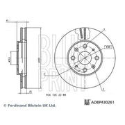 Blue Print 2 x Internally Vented Front Brake Discs ADBP430261