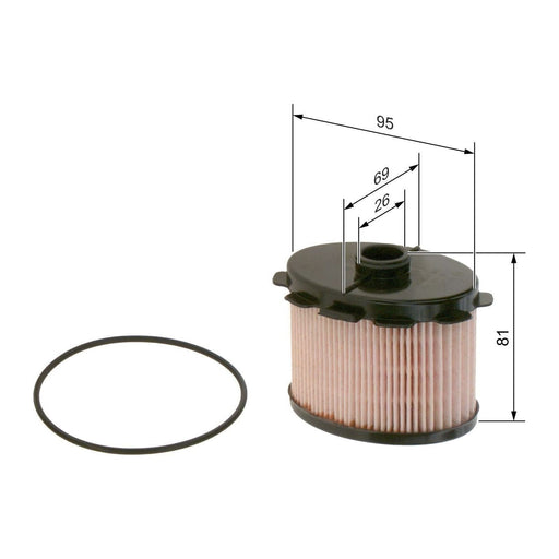 Genuine Bosch Car Fuel Filter N1703 Fits Citroen Berlingo - 1.9 - 98-08 14574317 Bosch  - Town Parts