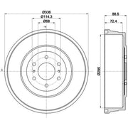 Mintex Brake Drum Assembly Rear MBD413