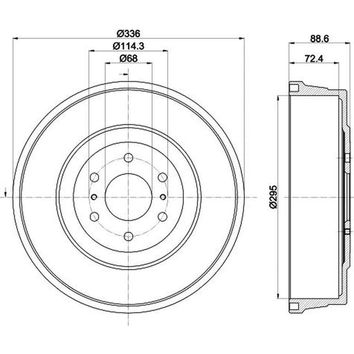 Mintex Brake Drum Assembly Rear MBD413