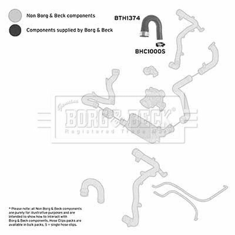 Borg & Beck Intercooler Turbo Charge Air Hose BTH1374