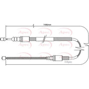Apec Handbrake Cable Left Rear CAB1074