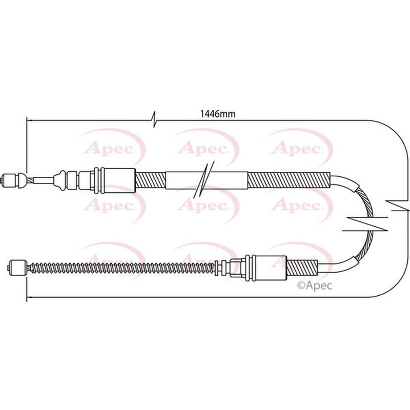 Apec Handbrake Cable Left Rear CAB1074