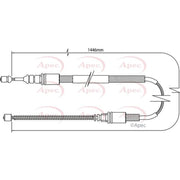 Apec Handbrake Cable Left Rear CAB1074