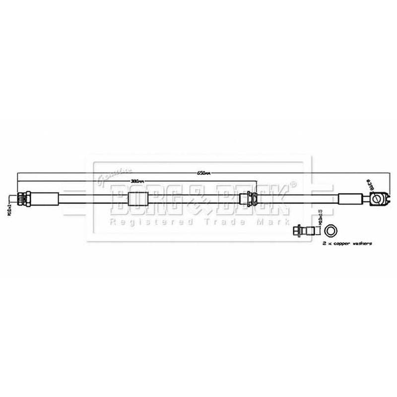 Borg & Beck Brake Hydraulic Hose Line Front Left BBH8840