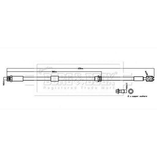Borg & Beck Brake Hydraulic Hose Line Front Left BBH8840