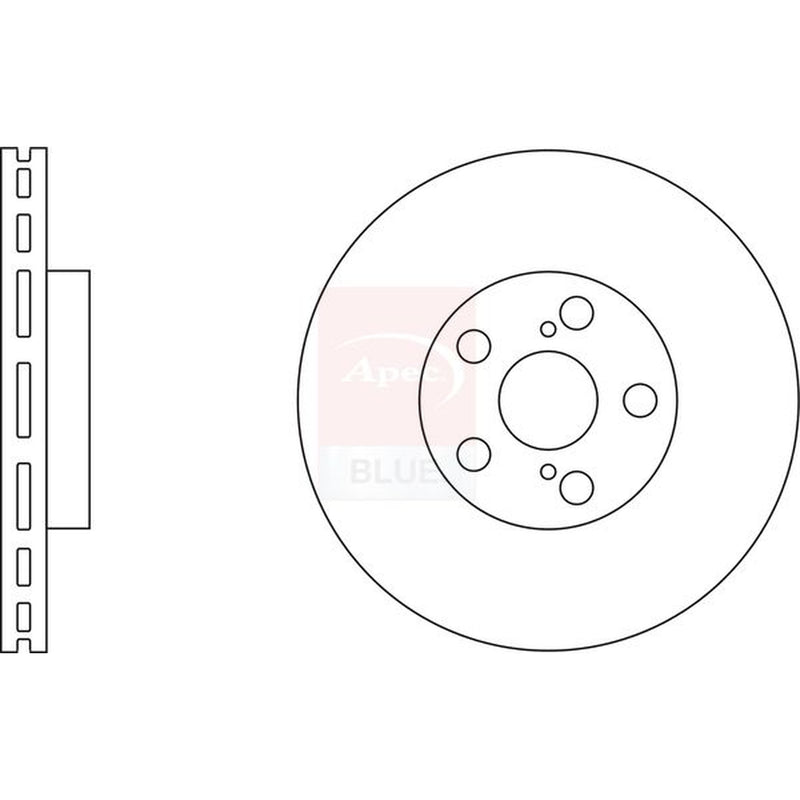 Apec 2 x Vented Front Brake Discs SDK6249