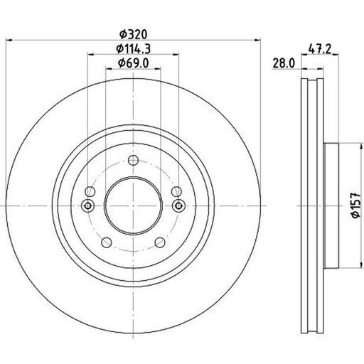 DON 2 x Front Brake Discs PCD19282
