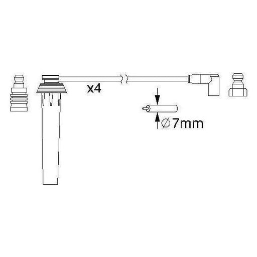 Genuine Bosch Ignition Lead B192 Fits Mini Cooper - 1.6 - 01-06 0986357192 Bosch  - Town Parts