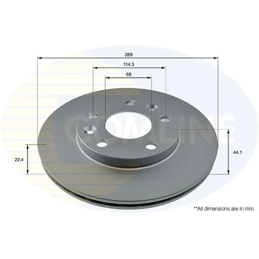 Comline 2 x Internally Vented Front Brake Discs ADC2730V