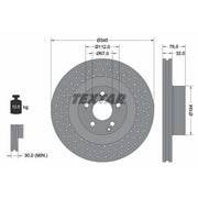Textar 2 x Perforated Front Brake Discs 92108800