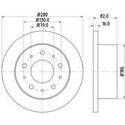 DON 2 x Solid Rear Brake Discs PCD19442