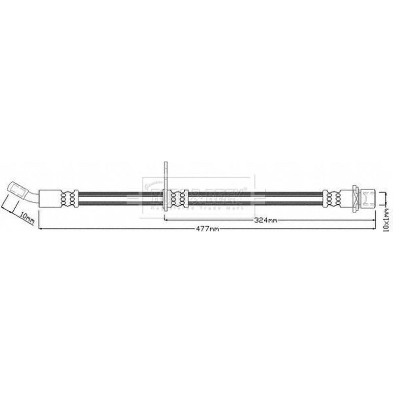 Borg & Beck Brake Hydraulic Hose Line Front Left BBH8621
