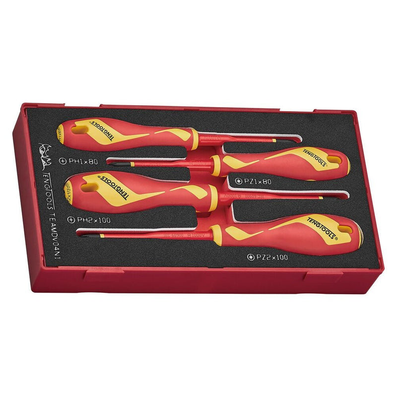 Teng Tools Insulated Screwdriver Set FOAM1 4 Pieces