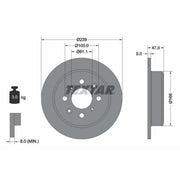Textar 2 x Solid Rear Brake Discs 92077903