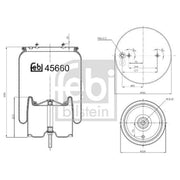 Febi Air Suspension Bellow 228mm non-steered leading axle 45660