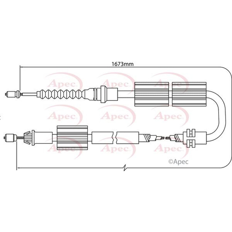 Apec Handbrake Cable Left Rear CAB1245