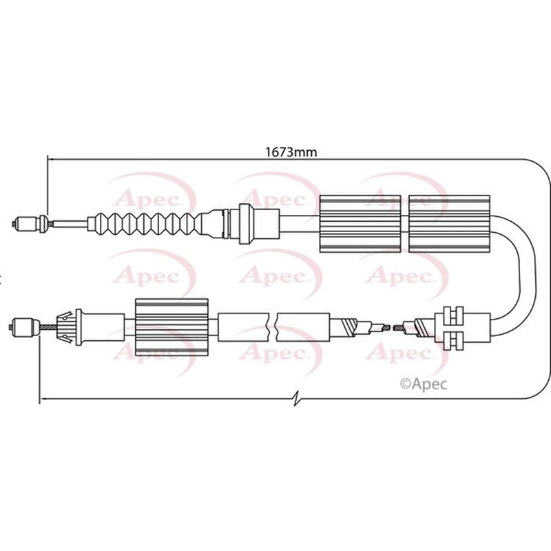 Apec Handbrake Cable Left Rear CAB1245