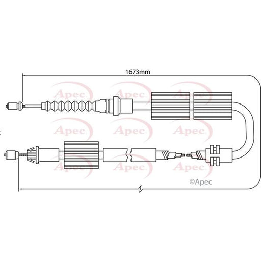 Apec Handbrake Cable Left Rear CAB1245