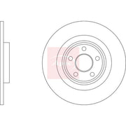 Apec 2 x Solid Rear Brake Discs DSK3444