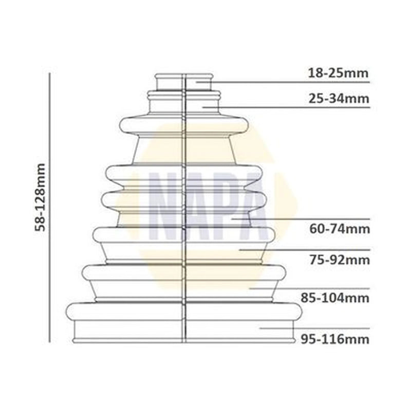 NAPA Drive Shaft Bellow Front NCB8003