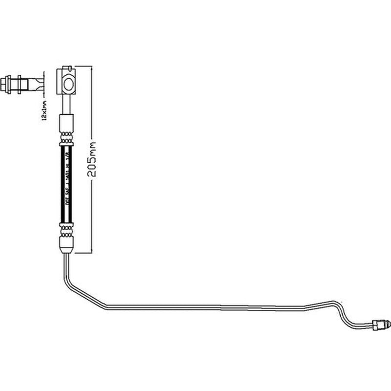 Juratek Brake Hydraulic Hose Line Rear Right JBH1185R