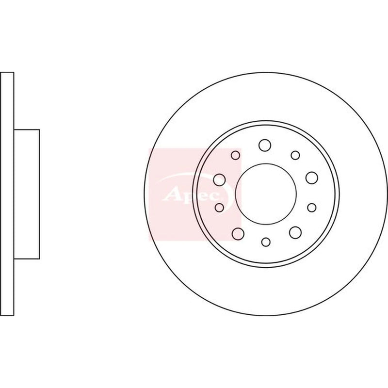 Apec 2 x Solid Rear Brake Discs DSK3087