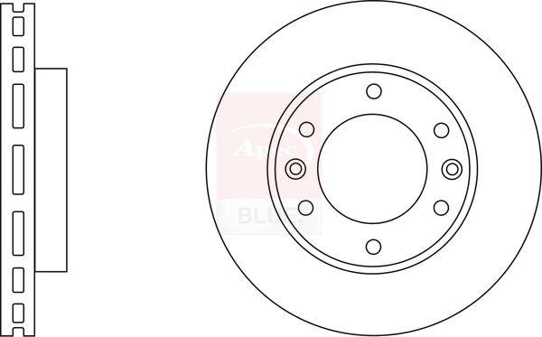 Apec 2 x Brake Disc Set Vented