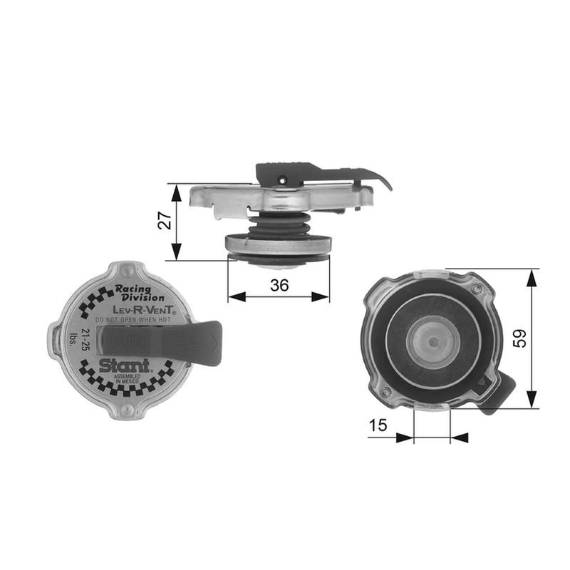 Gates Radiator Expansion Tank Cap bar RC10382