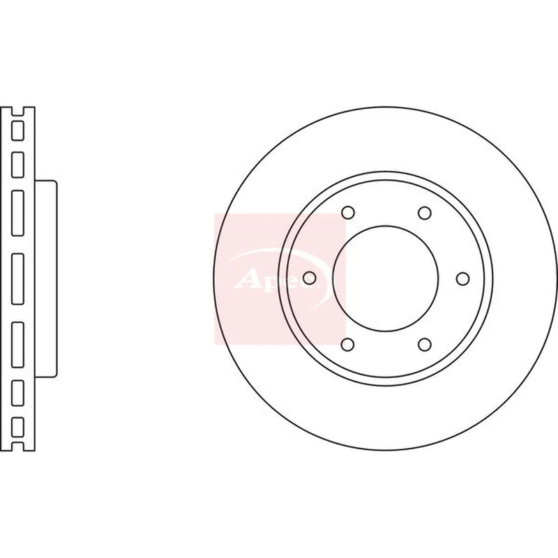 Apec 2 x Vented Front Brake Discs DSK2049