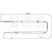 Apec Handbrake Cable Left Rear CAB1520