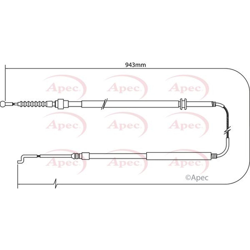 Apec Handbrake Cable Left Rear CAB1520
