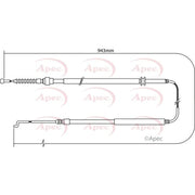 Apec Handbrake Cable Left Rear CAB1520