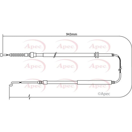 Apec Handbrake Cable Left Rear CAB1520