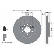 Textar 2 x Internally Vented Front Brake Discs 92155403