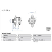Bosch Car Alternator 12V 0 986 082 590