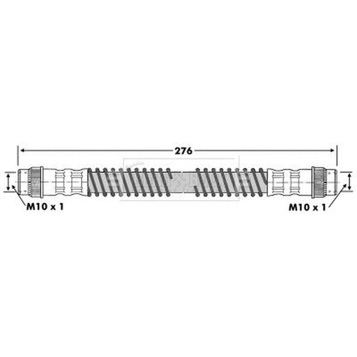 Borg & Beck Brake Hydraulic Hose Line Rear Left BBH6767