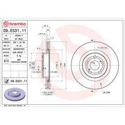 Brembo 2 x Internally Vented Front Brake Discs 09.E531.11